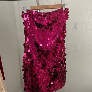 White Fox Boutique Hot Pink Sequin Mini Dress